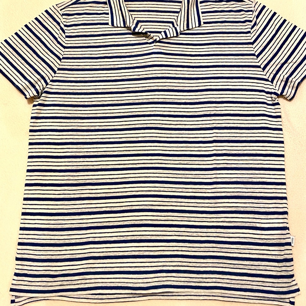 NEW: Onia  Striped Short Sleeve Collared Polo shirt - mens XL